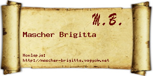 Mascher Brigitta névjegykártya